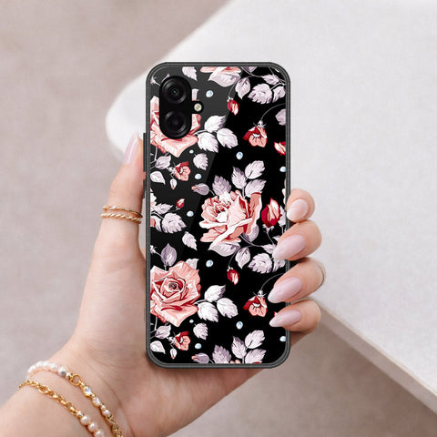 Samsung Galaxy F07 Cover - Floral Series - HQ Ultra Shine Premium Infinity Glass Soft Silicon Borders Case