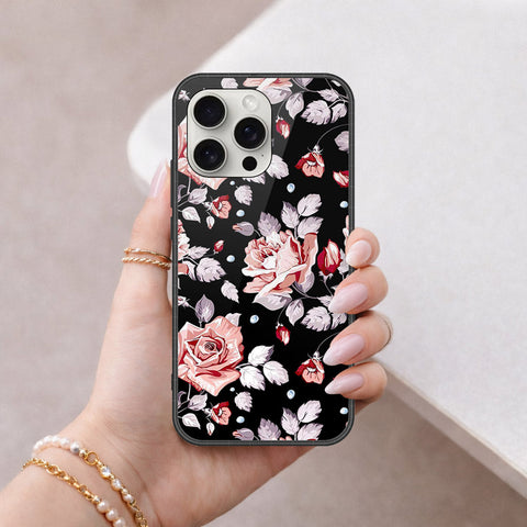 iPhone 16 Pro - Floral Series - HQ Ultra Shine Premium Infinity Glass Soft Silicon Borders Case