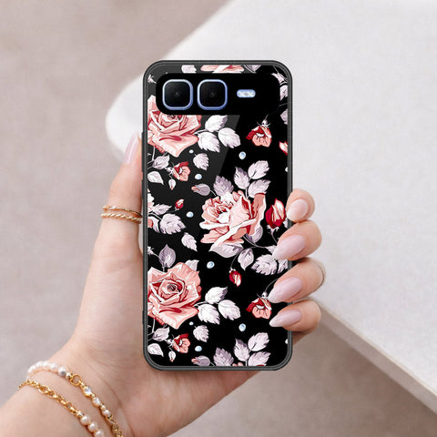 Infinix Smart 10 Plus Cover - Floral Series - HQ Ultra Shine Premium Infinity Glass Soft Silicon Borders Case