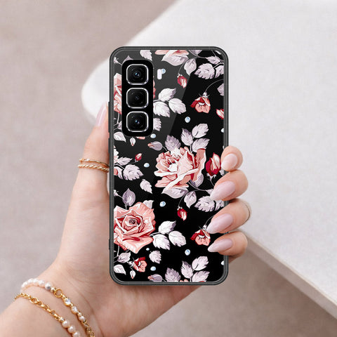 Infinix Hot 50 Pro Plus Cover - Floral Series - HQ Ultra Shine Premium Infinity Glass Soft Silicon Borders Case