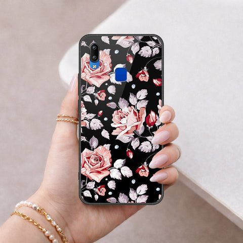 Vivo Y90 Cover - Floral Series - HQ Ultra Shine Premium Infinity Glass Soft Silicon Borders Case