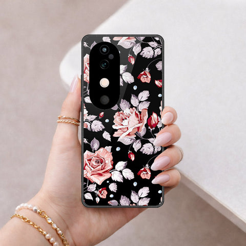 Vivo V40 Pro Cover - Floral Series - HQ Ultra Shine Premium Infinity Glass Soft Silicon Borders Case