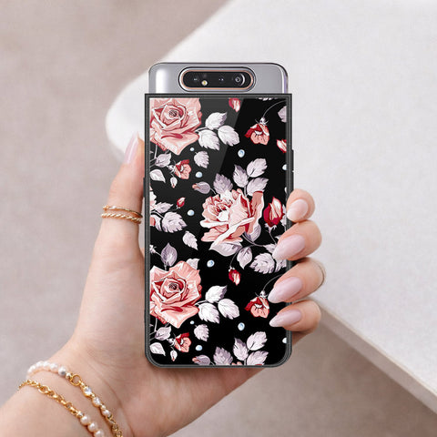 Samsung Galaxy A90 Cover - Floral Series - HQ Ultra Shine Premium Infinity Glass Soft Silicon Borders Case