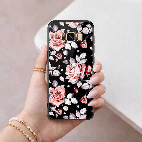 Samsung Galaxy S8 Cover - Floral Series - HQ Ultra Shine Premium Infinity Glass Soft Silicon Borders Case
