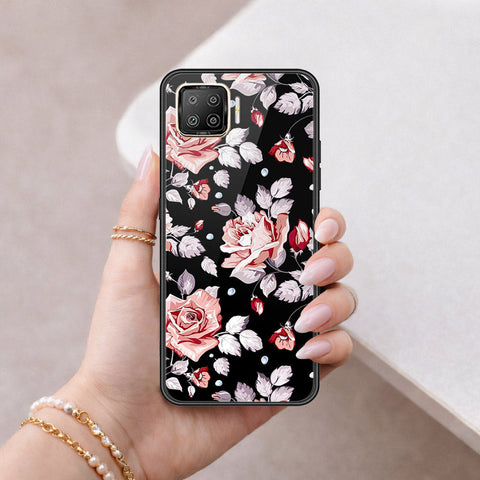 Oppo F17 Cover - Floral Series - HQ Ultra Shine Premium Infinity Glass Soft Silicon Borders Case