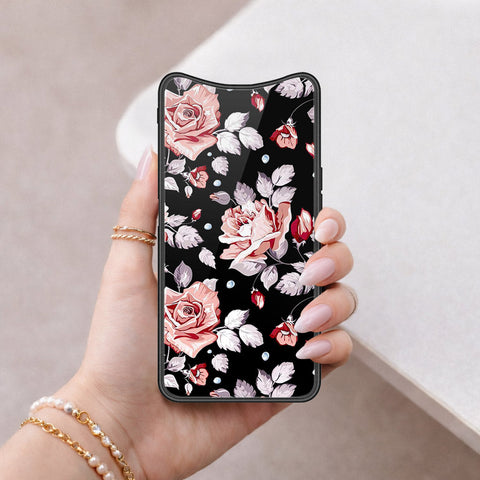 Oppo Find X Cover - Floral Series - HQ Ultra Shine Premium Infinity Glass Soft Silicon Borders Case