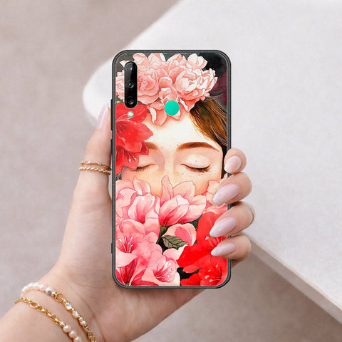Huawei Y7P Cover - Floral Series - HQ Ultra Shine Premium Infinity Glass Soft Silicon Borders Case