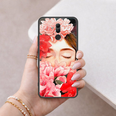 Huawei Mate 20 Lite Cover - Floral Series - HQ Ultra Shine Premium Infinity Glass Soft Silicon Borders Case
