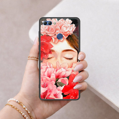 Huawei Enjoy 8 Plus Cover - Floral Series - HQ Ultra Shine Premium Infinity Glass Soft Silicon Borders Case