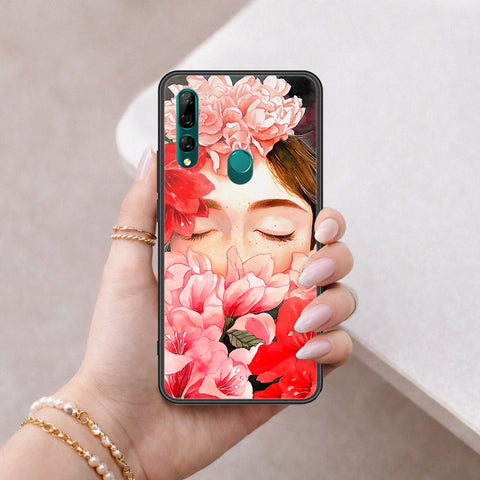 Huawei Y9 Prime 2019 Cover - Floral Series - HQ Ultra Shine Premium Infinity Glass Soft Silicon Borders Case