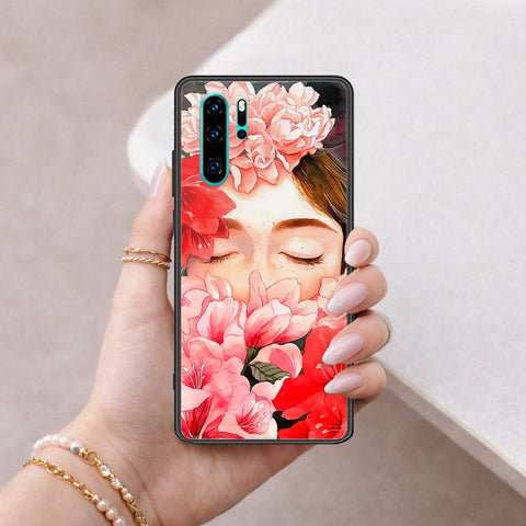 Huawei P30 Pro Cover - Floral Series - HQ Ultra Shine Premium Infinity Glass Soft Silicon Borders Case