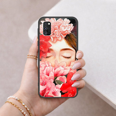 Samsung Galaxy M02s Cover - Floral Series - HQ Ultra Shine Premium Infinity Glass Soft Silicon Borders Case