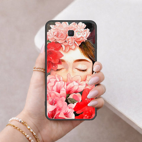 Samsung Galaxy J7 Prime Cover - Floral Series - HQ Ultra Shine Premium Infinity Glass Soft Silicon Borders Case