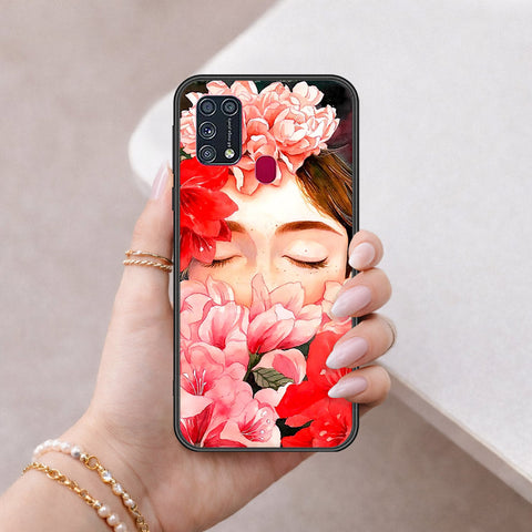 Samsung Galaxy F41 Cover - Floral Series - HQ Ultra Shine Premium Infinity Glass Soft Silicon Borders Case