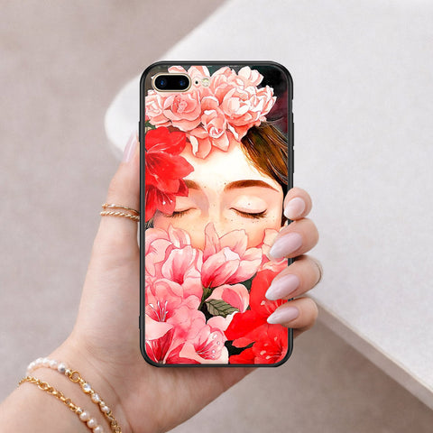 iPhone 8 Plus / 7 Plus - Floral Series - HQ Ultra Shine Premium Infinity Glass Soft Silicon Borders Case