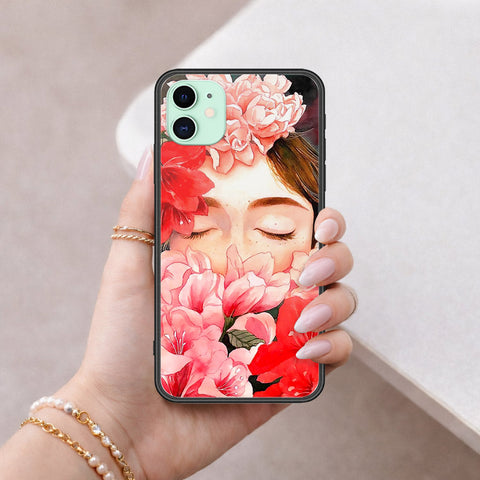 iPhone 11 - Floral Series - HQ Ultra Shine Premium Infinity Glass Soft Silicon Borders Case