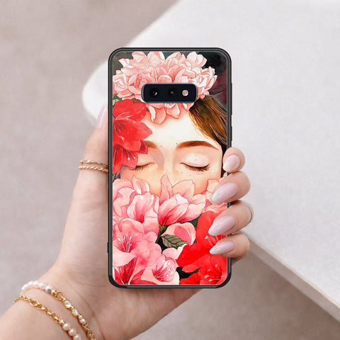 Samsung Galaxy S10e Cover - Floral Series - HQ Ultra Shine Premium Infinity Glass Soft Silicon Borders Case