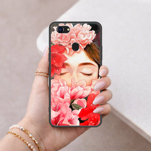Oppo F5 Cover - Floral Series - HQ Ultra Shine Premium Infinity Glass Soft Silicon Borders Case