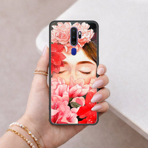 Oppo A5 2020 Cover - Floral Series - HQ Ultra Shine Premium Infinity Glass Soft Silicon Borders Case