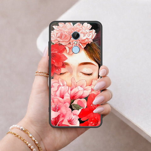 Xiaomi Redmi Note 5 / Redmi 5 Plus Cover - Floral Series - HQ Ultra Shine Premium Infinity Glass Soft Silicon Borders Case