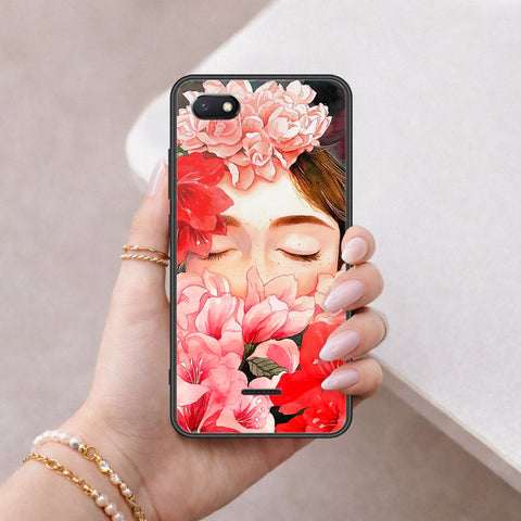Xiaomi Redmi 6A Cover - Floral Series - HQ Ultra Shine Premium Infinity Glass Soft Silicon Borders Case
