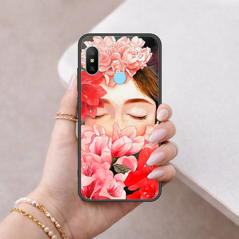 Xiaomi Redmi Note 6 Pro Cover - Floral Series - HQ Ultra Shine Premium Infinity Glass Soft Silicon Borders Case