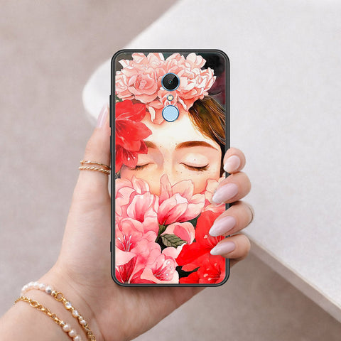Xiaomi Redmi 5 Cover - Floral Series - HQ Ultra Shine Premium Infinity Glass Soft Silicon Borders Case