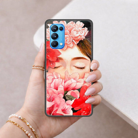 Oppo Reno 5 Pro 5G Cover - Floral Series - HQ Ultra Shine Premium Infinity Glass Soft Silicon Borders Case