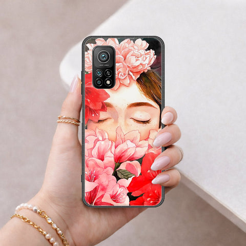Xiaomi Mi 10T Pro Cover - Floral Series - HQ Ultra Shine Premium Infinity Glass Soft Silicon Borders Case