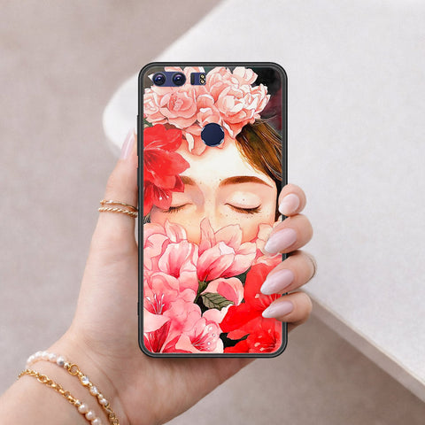 Huawei Honor 8 Cover - Floral Series - HQ Ultra Shine Premium Infinity Glass Soft Silicon Borders Case