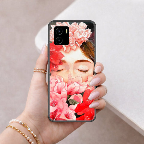 Vivo Y01 Cover - Floral Series - HQ Ultra Shine Premium Infinity Glass Soft Silicon Borders Case