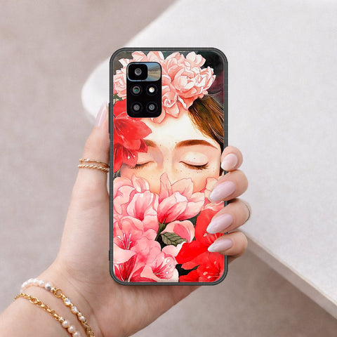 Xiaomi Redmi 10 Prime Cover - Floral Series - HQ Ultra Shine Premium Infinity Glass Soft Silicon Borders Case