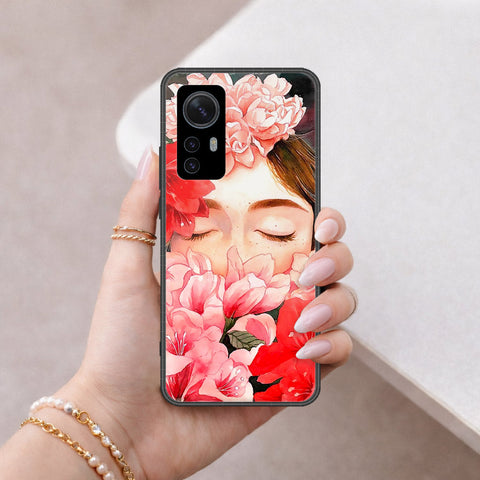 Xiaomi 12 Pro Cover - Floral Series - HQ Ultra Shine Premium Infinity Glass Soft Silicon Borders Case