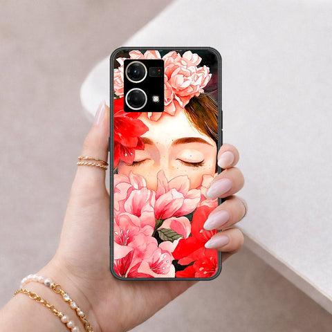 Oppo F21 Pro 4G Cover - Floral Series - HQ Ultra Shine Premium Infinity Glass Soft Silicon Borders Case