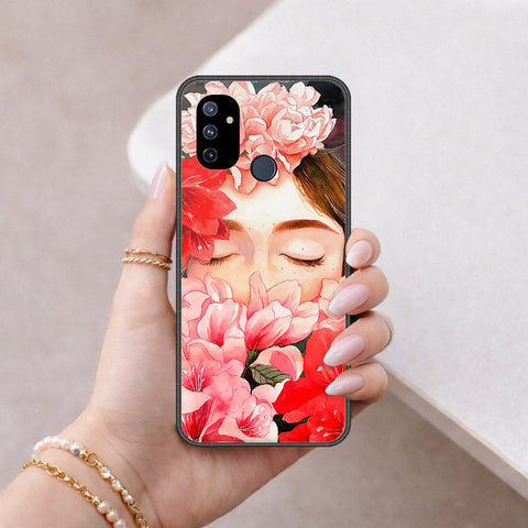 OnePlus Nord N100 Cover - Floral Series - HQ Ultra Shine Premium Infinity Glass Soft Silicon Borders Case