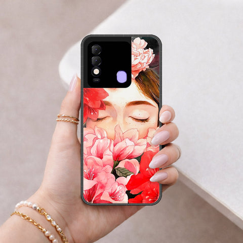 Tecno Spark 8 Cover - Floral Series - HQ Ultra Shine Premium Infinity Glass Soft Silicon Borders Case