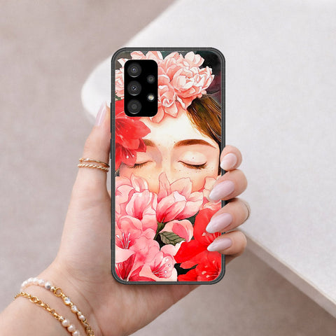Samsung Galaxy A73 5G Cover - Floral Series - HQ Ultra Shine Premium Infinity Glass Soft Silicon Borders Case