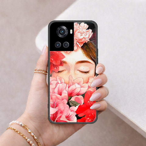 OnePlus 10R Cover - Floral Series - HQ Ultra Shine Premium Infinity Glass Soft Silicon Borders Case