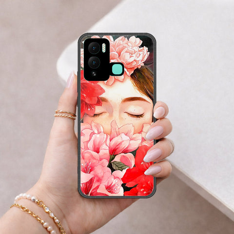 Infinix Hot 12 Play Cover - Floral Series - HQ Ultra Shine Premium Infinity Glass Soft Silicon Borders Case