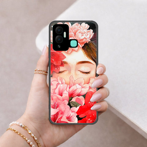 Infinix Hot 12i Cover - Floral Series - HQ Ultra Shine Premium Infinity Glass Soft Silicon Borders Case