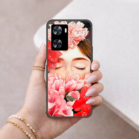 Oppo A57 4G 2022 Cover - Floral Series - HQ Ultra Shine Premium Infinity Glass Soft Silicon Borders Case