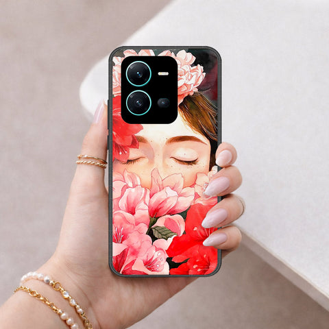 Vivo V25 5G Cover - Floral Series - HQ Ultra Shine Premium Infinity Glass Soft Silicon Borders Case