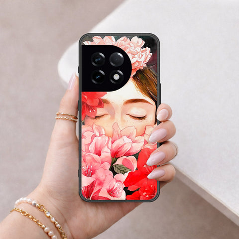OnePlus 11 Cover - Floral Series - HQ Ultra Shine Premium Infinity Glass Soft Silicon Borders Case