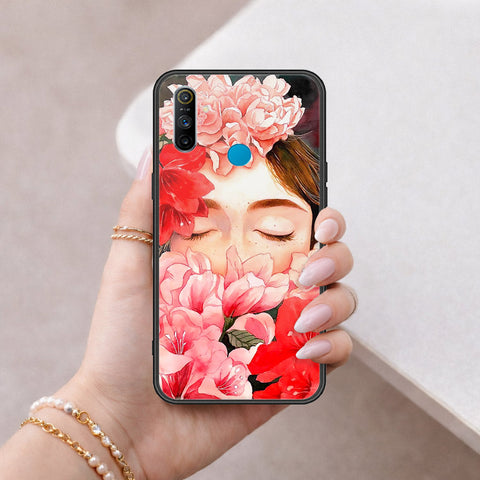 Realme 5s Cover - Floral Series - HQ Ultra Shine Premium Infinity Glass Soft Silicon Borders Case