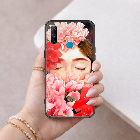 Realme 5i Cover - Floral Series - HQ Ultra Shine Premium Infinity Glass Soft Silicon Borders Case
