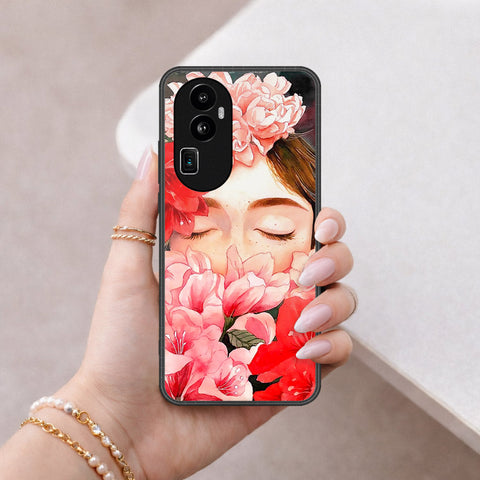 Oppo Reno 10 Pro Plus Cover - Floral Series - HQ Ultra Shine Premium Infinity Glass Soft Silicon Borders Case