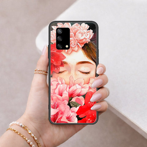Oppo A74 Cover - Floral Series - HQ Ultra Shine Premium Infinity Glass Soft Silicon Borders Case