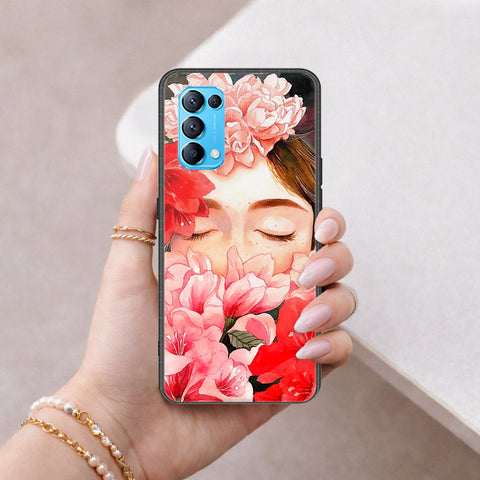 Oppo Reno 5 4G Cover - Floral Series - HQ Ultra Shine Premium Infinity Glass Soft Silicon Borders Case