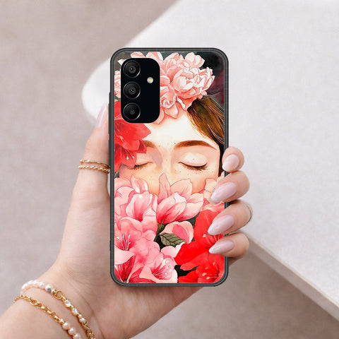 Samsung Galaxy A15 5GCover - Floral Series - HQ Ultra Shine Premium Infinity Glass Soft Silicon Borders Case
