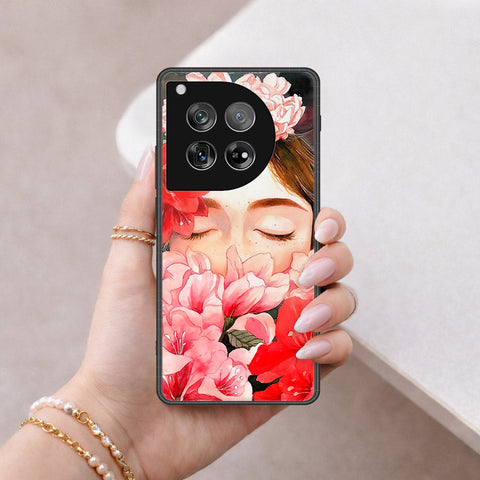OnePlus 12 Cover - Floral Series - HQ Ultra Shine Premium Infinity Glass Soft Silicon Borders Case